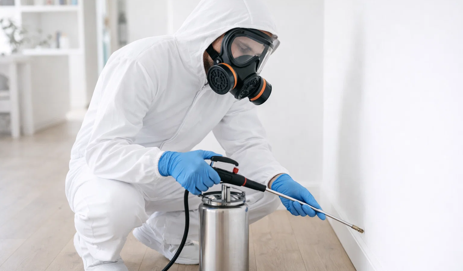 Technicien expert en dératisation et désinsectisation en action à Paris